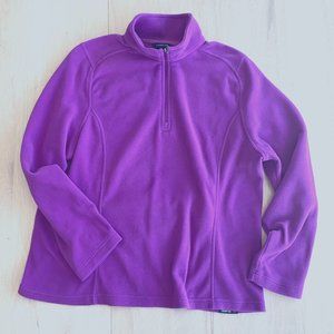 Land’s End fleece quarter zip fuschia purple XL 18